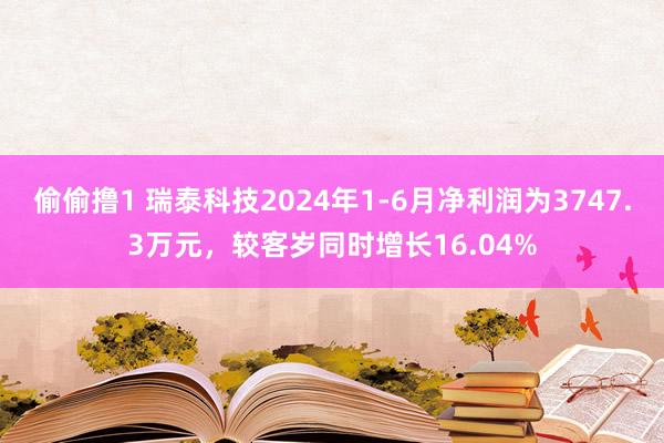 偷偷撸1 瑞泰科技2024年1-6月净利润为3747.3万元，较客岁同时增长16.04%