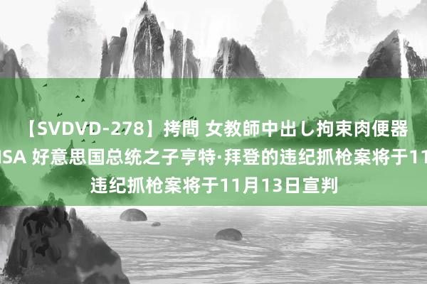 【SVDVD-278】拷問 女教師中出し拘束肉便器 仁科百華 RISA 好意思国总统之子亨特·拜登的违纪抓枪案将于11月13日宣判