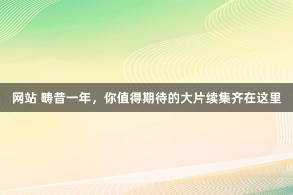 网站 畴昔一年，你值得期待的大片续集齐在这里