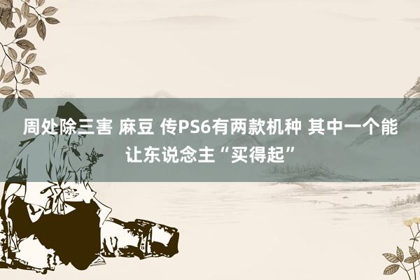 周处除三害 麻豆 传PS6有两款机种 其中一个能让东说念主“买得起”